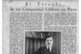 El triunfo de un Compositor Chileno en París