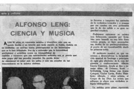 Alfonso Leng: Ciencia y música