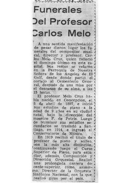 Funerales del profesor Carlos Melo
