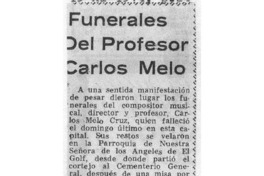 Funerales del profesor Carlos Melo