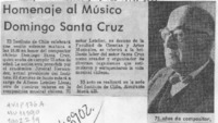 Homenaje al Músico Domingo Santa Cruz