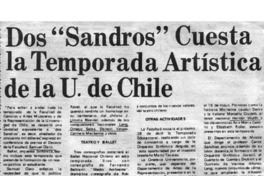 Dos "Sandros" cuesta la Temporada Artística de la U. de Chile