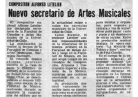 Nuevo secretario de Artes Musicales Compositor Alfonso Letelier Llona