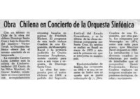 Obra Chilena en concierto de la Orquesta Sinfónica