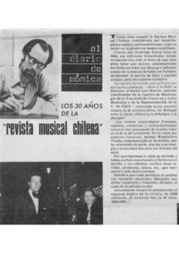 Los 30 años de la Revista Musical Chilena. El diario de Mónica.