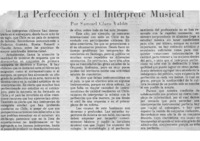La Perfección y el intérprete Musical.