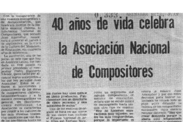 40 años de vida celebra la Asociación Nacional de Compositores