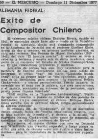 Exito de compositor chilen Alemania federal
