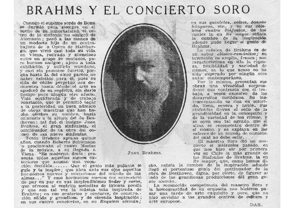Brahms y el concierto Soro