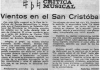 Crítica Musical Vientos en el San Cristobal