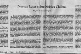 Nuevas Luces sobre Música Chilena