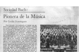 Sociedad Bach: Pionera de la Música