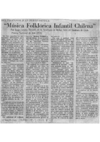 Música folklórica infantil chilena Del profesor Juan Pérez Ortega