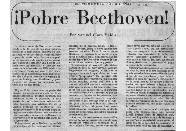 ¡Pobre Beethoven!