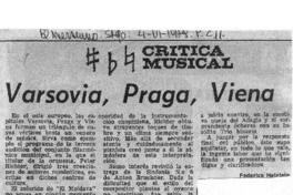 Crítica Musical Varsovia, Praga, Viena