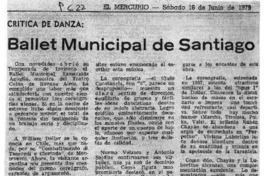 Crítica de Danza Ballet Municipal de Santiago