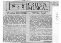 Crítica Musical Sylvia Wilckens - Elvira Savi