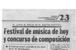 Festival de Música de Hoy y concurso de composición