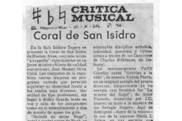 Crítica Musical Coral de San Isidro