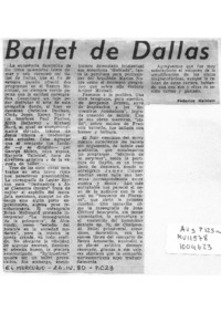 [Crítica de Ballet] Ballet de Dallas