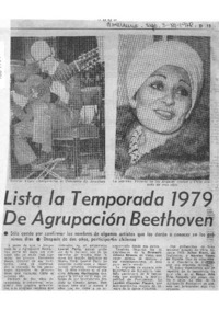 Lista la Temporada 1979 de Agrupación Beethoven