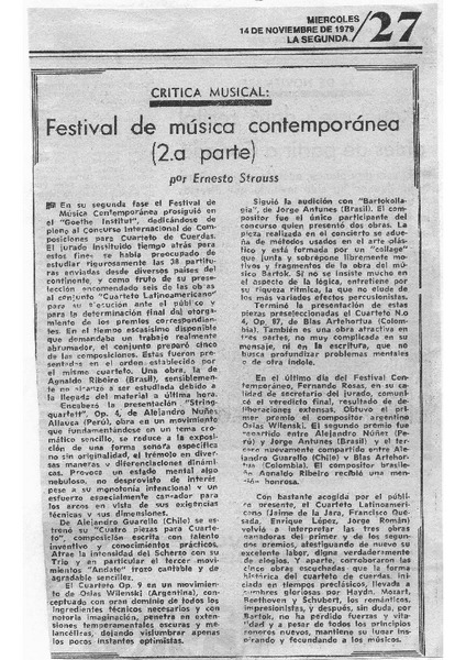 Festival de música contemporánea (2a. parte)