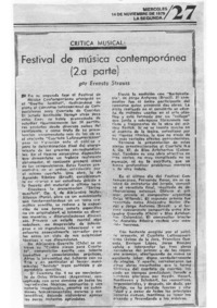 Festival de música contemporánea (2a. parte)