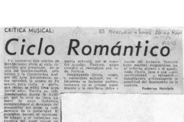 Crítica Musical Ciclo Romántico