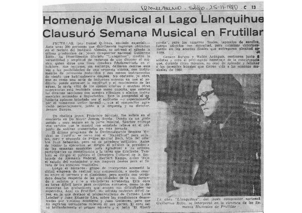 Homenaje musical al lago Llanquihue clausuró Semana Musical en Frutillar
