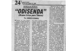 "Odisenda" (drama lírico para títeres) Crítica de música