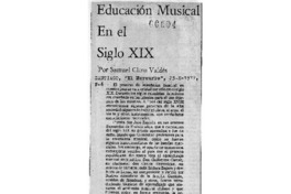 Educación Musical en el siglo XIX