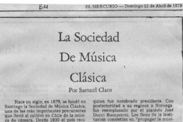 La Sociedad de Música Clásica