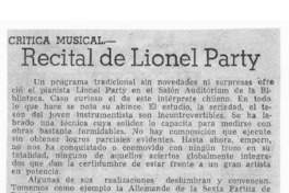 Recital de Lionel Party