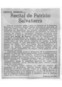 Recital de Patricio Salvatierra Crítica Musical