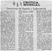 Canciones de España y Sudamérica Crítica musical