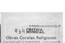 Obras corales religiosas Crítica musical