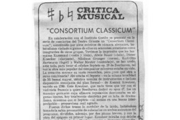 "Consortium Classicum" Crítica Musical