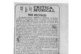 Dos Recitales Crítica Musical