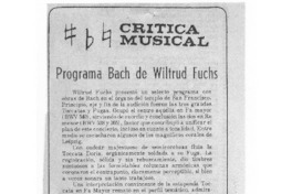 Programa de Wiltrud Fuchs Crítica Musical