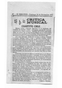 Cuarteto Chile Crítica Musical