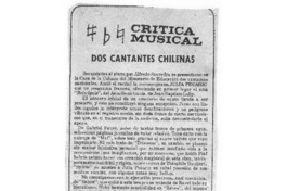 Dos Cantatas Chilenas Crítica Musical