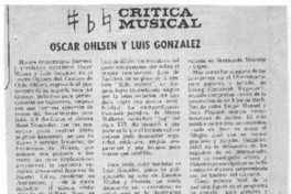 Oscar Ohlsen y Luis Gonzalez Crítica Musical