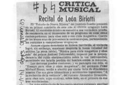 Recital de León Biriotti Crítica Musical