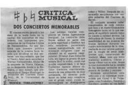 Dos Conciertos memorables Crítica Musical