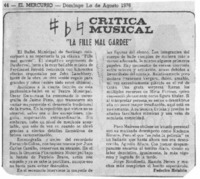"La Fille Mal Gardee" Crítica musical
