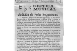 Audiciónde Peter Roggenkamp Crítica Musical