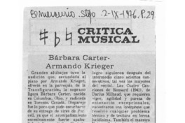 Bárbara Carter - Armando Krieger Crítica Musical
