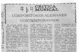 Compositores Alemanes Contemporáneos Crítica Musical