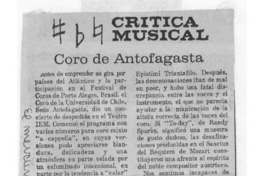 Coro de Antofagasta Crítica Musical