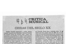 Obras del Siglo XX Crítica Musical